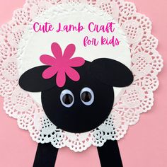 a black sheep with a pink flower on it's head and the words cut jamb craft for kids