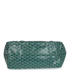 This Goyard St. Louis Tote GM bag is in green canvas with palladium hardware and has contrast stitching, and a matching detachable button closure wallet The interior is lined with white canvas.Origin: FranceCondition: New and never worn (plastic on handles)Accompanied by: Goyard dustbag, felt, removable wallet, retail tagMeasurements: 15.7" x 13" x 7.8"; 8" shoulder strap