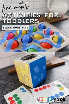 an activity for toddlers to learn how to play with their own shapes and numbers