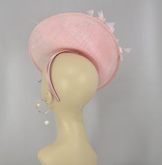 Blush Pink Sinamay Fascinator Hat Kentucky Derby Hat Tea Wedding Party Hat With Jumbo Feather Flower and Shinning Rhistone - Etsy Elegant Hat With Round Crown For Kentucky Derby, Elegant Round Crown Hats For Kentucky Derby, Elegant Round Crown Hats And Headpieces For Kentucky Derby, Elegant Costume Hat With Round Crown For Kentucky Derby, Elegant Kentucky Derby Costume Hat With Round Crown, Sinamay Hat Fascinator For Royal Ascot, Round Crown Hats For Summer Party, Elegant Mini Hats With Round Crown For Spring, Summer Party Hat With Round Crown