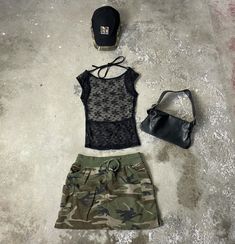 Vintage, outfit inspo, blokecore, micro skirt, sports jersey, melbourne fashion, styling, y2k, 2000's, von dutch, ed hardy, gorpcore fashion, faircore fashion, newyork fashion Ed Hardy Outfit, Ed Hardy, Summer Festival