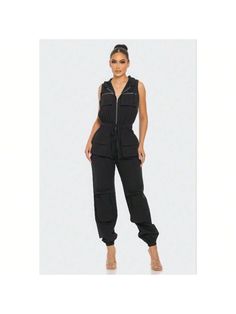 Elevate your wardrobe with our Cargo Jumpsuit, a versatile and stylish piece that effortlessly combines fashion and comfort. Crafted with the utmost care and attention to detail, this jumpsuit is designed to make you look and feel your best.

Key Features:
1. Fabric: Our Cargo Jumpsuit is made from a blend of breathable polyester and stretchy spandex, ensuring comfort and flexibility throughout the day.
2. Fit: This jumpsuit features a relaxed fit design that offers a comfortable yet stylish loo Black Cargo Jumpsuit Outfit, Casual Cotton Jumpsuits And Rompers For Night Out, Chic Workwear Jumpsuits And Rompers With Side Pockets, Black Jumpsuits And Rompers With Side Pockets For Spring, Chic Jumpsuits And Rompers With Side Pockets For Spring, Cotton Jumpsuits And Rompers For Night Out, Chic Spring Jumpsuits And Rompers With Side Pockets, Casual Fitted Jumpsuits And Rompers With Side Pockets, Versatile Solid Jumpsuits And Rompers With Pockets