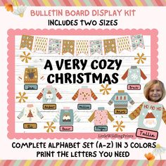 "Sweater Weather Bulletin Board Kit, December Christmas Bulletin Board, Boho Christmas Class Name Tags This listing is for instant DIGITAL downloadable high resolution ZIPPED PDF files. WHAT'S INCLUDED ★ Banner (two sizes) ★ Pictures (two sizes) ★ Letters (26 letters in 3 colours in two sizes each) ★ IMPORTANT: NO PHYSICAL ITEM WILL BE SHIPPED ★ ★ IMPORTANT: NO BORDERS OR BACKING IS INCLUDED ★ ► PRINT ON US PAPER - 8.5\"x11″ I recommend using white matte card stock for best printing results. Watercolor paper gives a lovely finish but you will need to check your printer can take it. PLEASE NOTE ★All sales are final and due to their nature, are non refundable. ★ This listing is not personalised or editable in any way and is sold as seen. ★ You are ONLY able to download the file on to a deskt Christmas Toddler Bulletin Boards, Sweater Weather Bulletin Board, December Holiday Bulletin Board, Class Name Tags, Christmas Sweater Bulletin Board, Oh Deer Christmas Is Here Bulletin Board, Groovy Christmas Bulletin Board, Weather Bulletin Board, Winter/christmas Bulletin Boards