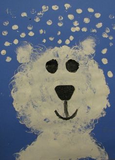 a drawing of a polar bear with bubbles coming out of it's mouth and eyes