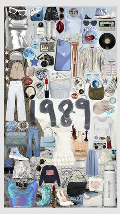 a collage of clothes, shoes and other items