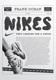 the front page of an article about nike