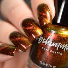 Solar Flair Magnetic Multichrome Nail Polish by KBShimmer | Etsy Nail Boutique, Fingernail Art, Fashionable Nails, Magnetic Nail Polish, Designer Nails, Thanksgiving Nail Designs, Gold Nail Polish, Fall Nail Art Designs, Magnetic Nails