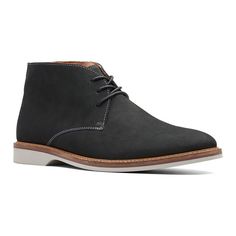 Closeout. Step Out This Weekend In These Clarks Atticus Limit Chukka Boots, Crafted In Leather, Cushioned For Comfort And Effortlessly Perfect With Jeans Or Chinos. Suede Boots For Business Casual, Casual Suede Boots For Business Casual, Black Chukka Boots With Textured Sole And Round Toe, Casual Boots With Rubber Sole For Business Casual, Casual Workwear Boots With Contrast Sole, Black Boots With Stitched Sole And Flat Heel, Black Round Toe Boots For Business Casual, Casual Black Boots With Suede Lining, Casual Round Toe Boots For Business Casual