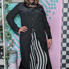 Versatile, High Quality And Just Yes. Slinky Black Silk Shirtdress Featuring Double Flap Pockets On The Chest, Crisp Collar, Smoky Shell-Like Buttons And Curved "Shirt" Style Hemline. Wear This Open And Free, Cinched With A Belt, Wrapped Up Avant Garde Style, Layered Under A Skirt, Or However You Like - There Are So Many Options! Label Polo Ralph Lauren. Marked Size 12 Fits Like A 10 100% Silk, Soft Weighty Drape, Matte Feel, High Quality Unlined, Opaque Buttons Down The Front New With Tags Chic Fitted Rayon Shirt Dress, Black Rayon Dress For Work, Fitted Viscose Shirt Dress For Fall, Chic Long Sleeve Rayon Shirt Dress, Fitted Long Chic Shirt Dress, Long Fitted Chic Shirt Dress, Fitted Long Shirt Dress Chic, Black Viscose Shirt Dress For Work, Chic Long Fitted Shirt Dress