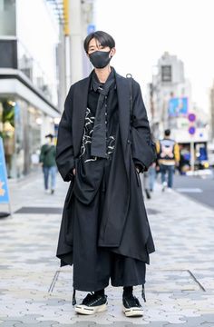 Harajuku Street Style Men, Japanese Street Fashion Black, Men Japanese Street Fashion, Japanese Men's Fashion, Japanese Mens Street Fashion, Harajuku Fashion Street Men, Harajuku Mens Fashion, Japanese Men Outfit, Japanese Men Style