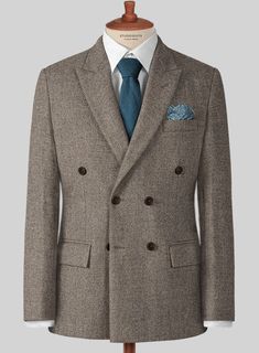 Sophisticated attire that doesn't sacrifice practicality in favor of elegance. Crafted from wool, our brown tweed suit is ideal for any occasion. Pair back your look with a white shirt and brown shoes to liven it up.   
 
 Look Includes  Dapper Brown Tweed Fabric  Double Breasted Jacket Style  Peak Lapel  Horn Brown Buttons  Single Vent  Three Cuff Buttons  Two welted back pockets on trousers   You can change the look during customization if required. 
  Lining: Viscose; Dry Clean. Brown Tweed Jacket, Brown Tweed Suit, Master Tailor, Tweed Suit, Brown Tweed, Tweed Suits, Brown Shoes, Peak Lapel, Tweed Fabric