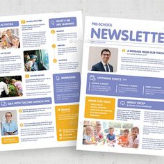 School Newsletter Template Weekly Newsletter Template, Mailer Design, School Newsletter, Preschool Reading, News Letter, School Field Trip