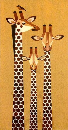 two giraffes are standing next to each other with birds on their heads