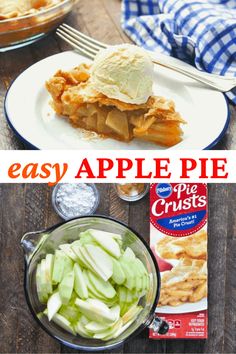 an easy apple pie recipe that is ready to be eaten and served with ice cream