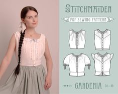 the sewing pattern for this blouse is easy to sew and has an attached neckline