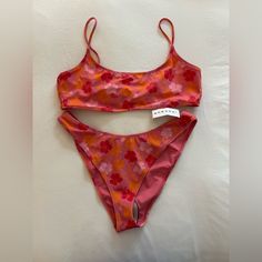 Pink/Orange Floral Bikini Set By Pacsun Swim. Never Worn - New With Tags And Hygienic Liners. Greta Quality Swimwear. Paid Over $52 For The Set, Asking For $45. Pacsun Bathing Suits, Tropical Bathing Suits, Pacsun Swim, Tank Bikinis, Swimsuits Outfits, Cute Bathing Suits, Cute Swimsuits, Pacsun, Womens Swim