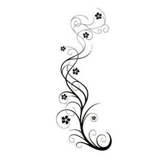 a black and white flower with swirls on the side, tattoo design by person