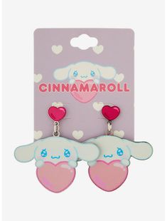 Sanrio Emo Kyun Cinnamoroll Heart Earrings Catching Feelings, Japan Cosplay, Pink Heart Earrings, Kawaii Earrings, Catch Feelings, Diy Crafts To Do, Pink Hearts, Kawaii Clothes, Christmas Wishlist