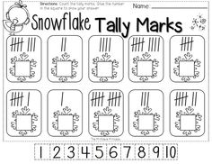 the snowflake tally marks worksheet for preschool