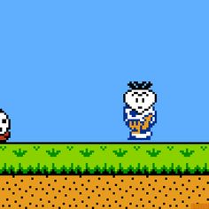 an old school computer game with two characters