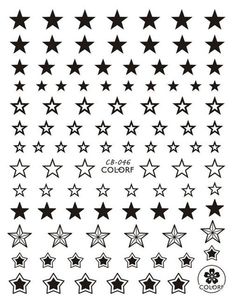 Perfect Solid & Hollow Pentagram Stars 4 Colors 3D Self-Adhesive Nail Stickers CB046 Cricut Nail Art Vinyl Decals Free Printable, Star Nail Stickers, Nail Art Stickers Design, Nails Decals, Nail Stickers Designs, Diy Nails Stickers, Nails Stickers