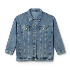 This women's custom denim jacket is here to become a wardrobe icon. With a timeless design, a relaxed, oversized fit, this jacket has all the hallmarks of an instant-favorite; Lapel collar, button-front closure, long sleeves with buttoned cuffs, button-flap front patch pockets, and front slant pockets. Add your designs on the large back panel and create a versatile choice that is bound to be worn and get all eyes on it.  .: 90% cotton, 6% polyester, 3% rayon, 1% spandex (fiber content slightly varies for different sizes) .: Relaxed, oversized fit .: Sewn-in label on the bottom left side Custom Denim Jacket, Custom Denim, Womens Jackets, Denim Jacket Women, Lynx, Tgif, Lapel Collar, Slovenia, Matching Outfits