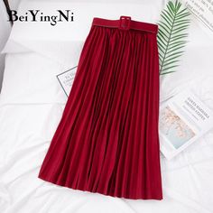 Brand Name: BEIYINGNISilhouette: PleatedMaterial: PolyesterMaterial: SpandexDecoration: SashesOrigin: CN(Origin)Waistline: empirePattern Type: SolidDresses Length: Mid-CalfAge: Ages 18-35 Years OldGender: WOMENModel Number: women skirt, skirts womens, woman saia, saia midi, maxi skirtStyle: CasualTop: jupe longue, black, skirt, women's skirts, casual saiasColor: green, black, apricot, brown, orange, red, pink, gray, purpleStyle: vintage, chicly, preppy, college, chic, young, all-match, fashionSu College Chic, Skirts Casual, Preppy College, Women Skirt, Skirt Pleated, Green And Khaki, Dark Pink, Red Formal Dress, Pleated Skirt