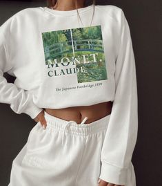 Gildan 18000 **If you are S get M or L for loose-oversized look. If you are L get XL or 2XL. If your size is not in stock please reach out so we can double check for you. **Apparel/design colors may vary across devices. Ideal for any situation, a unisex heavy blend crewneck sweatshirt is pure comfort. These garments are made from polyester and cotton. This combination helps designs come out looking fresh and beautiful. The collar is ribbed knit, so it retains its shape even after washing. There White Graphic Sweatshirt, Oversized White Sweatshirt With Custom Print, Artsy Crew Neck T-shirt With Custom Print, Streetwear Crew Sweatshirt With Screen Print, Artistic Oversized Crew Neck Sweatshirt, Vintage White Sweatshirt With Graphic Print, Sweater Art, The Japanese Footbridge, Art Sweater