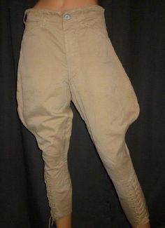 🐴 Vintage Steampunk English Jodhpurs Beige Women Breeches Pant- 1930s Women trouser Khakis Pant🐴 🔧 Custom designs and sizes available /  This pant is designed for Women's... 👖 Equestrian Sports Trousers Formal Jodhpurs Pants 👖 📐 Available in Standard sizes, Our epic breeches are designed to keep you cool and performing at your best with full seat grip for added security in the saddle. Scientifically formulated material allows for optimal aeration, flexibility for range of movement, and high GSM (grams per square metre) for durability to last the distance. But don't let the high GSM fool you because the fabric on these military green breeches is not like the normal, highly restrictive fabric found on other breeches. The combination and ratio of elastane, nylon, and polyester provides Men Horse Riding, Universe Costume, Jodhpurs Pants, Horse Riding Jodhpurs, Riding Trousers, 1930s Women, Parts Of The Knee, Jodhpur Pants, Polo Pants