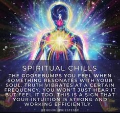 a person in the middle of an image with text that reads,'spiritual chills the