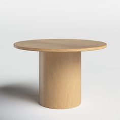 Beautifully shaped with plenty of natural presence, a cylindrical rubberwood veneer and manufactured wood base meet a perfectly rounded top, for a simple-yet-refined takeaway. | Joss & Main Cedric 48" Pedestal Dining Table in Brown | Size 30.0 H x 48.0 W x 48.0 D in Cylinder Pedestal, Round Wood Table, Solid Oak Dining Table, Circular Dining Table, Friends Together, Circular Table, Kitchen Dining Sets, Simple Table, Oval Table Dining