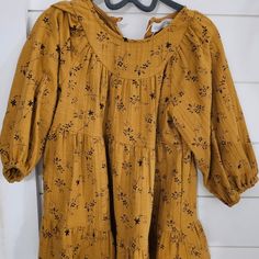 Nwot Zara 2-3 Floral Print Dress Cotton Dresses For Dress-up In Fall, Casual Long Sleeve Dress For Dress-up, Casual Long Sleeve Dress For Dress-up Occasion, Long Sleeve Floral Print Dress For Dress-up, Cute Zara Dresses For Fall, Yellow Floral Print Dress, Yellow Floral, Zara Dresses, Floral Print Dress