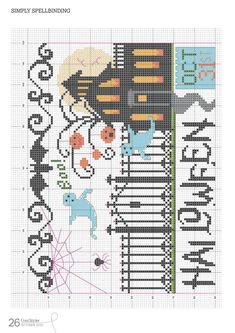 a cross - stitch pattern with the words happy birthday and an image of a cat