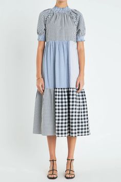 Patchwork Gingham Midi Dress – English Factory Gingham Midi Dress, Summer Style Guide, English Factory, Casual Party Dresses, Maxi Dress Sale, Pink Maxi, Fashion Night, Gingham Print, Pink Maxi Dress