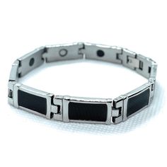 "Black Enamel/Steel Bracelet with Magnets Approx. Weight: 41 grams Approx. Dimensions(mm) 11mm x 228.6mm Approx. Dimensions(Inches) 0.43\" x 9\" Call Us at 1-866-457-5855" Adjustable Silver Magnetic Bracelet, Adjustable Silver Magnetic Bracelets, Adjustable Magnetic Silver Bracelets, Adjustable Magnetic Stainless Steel Bracelets, Adjustable Stainless Steel Magnetic Bracelets, Adjustable Stainless Steel Magnetic Jewelry, Black Magnetic Metal Bracelets, Adjustable Magnetic Metal Bracelet, Black Metal Hypoallergenic Bracelets