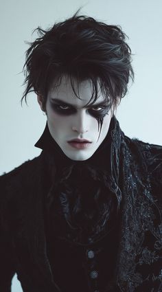 Vampire Hairstyles, Goth Mens Fashion, Vampire Hair, Hairstyles For Guys, Vampire Makeup Halloween, Halloween Hairstyles, Vampire Look, Vampire Makeup, Goth Guys