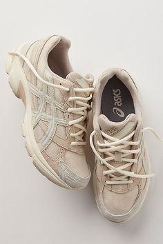 Inspired by the late 2000s, these retro sneakers are featured in a lightweight design and breathable mesh fabrication with synthetic overlays, a secure lace-up closure, and GEL® technology for all-day cushioning. * Lace-up style * Cushioned footbed * Durable rubber outsole | Asics Gel-1130 Sneakers at Free People in Tan, Size: US 10 Good Gym Shoes, Asics Womens Shoes, Chunky Running Shoes, Women’s Gym Shoes, Cute Trainers, Acisis Shoes, Running Shoes Outfit Casual, Pretty Trainers, Asics 1130