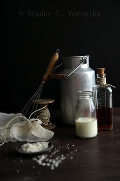 an image of cooking utensils and ingredients on the table