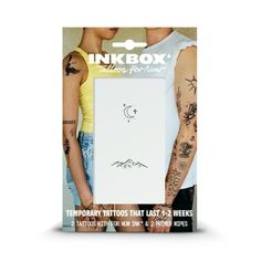 Inkbox Temporary Tattoos, Moon and Mountain, Water-Resistant, Perfect for Any Occasion, Black, 2 Pack are the ultimate self-expression accessory for everyone! Perfect to wow for a big event, festival, or everyday to simply change up your look. Our cruelty-free, safety-tested ink lasts 1-2 weeks on your skin for commitment-free fun. Did we mention theyre super realistic and easy to apply? In just three simple steps you have an authentic-looking, water-resistant tattoo, that you can shower, sweat, Tattoos Moon, Moon Mountain, Cactus Tattoo, Inkbox Tattoo, Free Fun, Beauty Body, Moon Tattoo, Temporary Tattoos, Tattoo Style