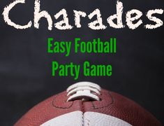 a football with the words charides easy football party game written on it in white