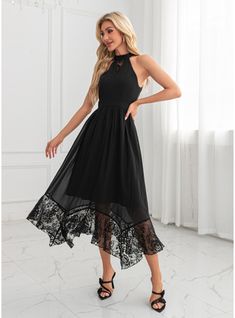 JJ's House No Chiffon Lace Midi Halter Fall Spring Summer Winter A-line Yes Black S Height:5.7ft(174cm) Bust:33.5in(85cm) Waist:26in(66cm) Hips:36in(91cm) Dress. #JJ's House #No #Chiffon #Lace #Midi #Halter #Fall #Spring #Summer #Winter #Aline #Yes #Black #S #Dress Fitted A-line Chiffon Dress For Cocktail, Fitted A-line Chiffon Cocktail Dress, Flowy A-line Chiffon Party Dress, Fitted Sleeveless Lace Chiffon Dress, Elegant Summer Lace Chiffon Dress, A-line Chiffon Party Dress, Sheer Chiffon A-line Dress, Chiffon A-line Party Dress, Cocktail A-line Chiffon Dress