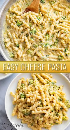 two plates filled with pasta and broccoli