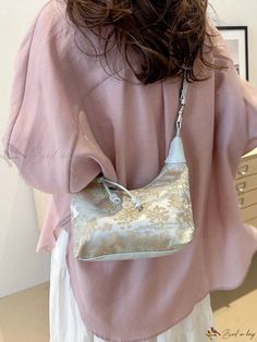 Bird in Bag - Large Capacity Floral Pattern Shoulder Bag for Women Casual Gold Crossbody Shoulder Bag, Trendy Gold Shoulder Bag For Spring, Casual Gold Shoulder Bag, Spring Travel Gold Bag, Casual Gold Hobo Tote Bag, Casual Gold Bucket Shoulder Bag, Casual Gold Shoulder Bag For Errands, Spring Gold Satchel Shoulder Bag, Spring Gold Shoulder Bag For Everyday Use