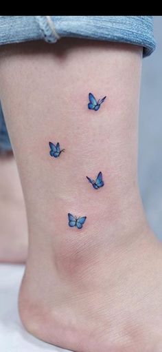 Tiny Butterflies Tattoo, Blue Butterfly Tattoo, Butterfly Tattoos For Women, Bff Tattoos, Cute Small Tattoos, Wrist Tattoos For Women, Stylist Tattoos, Discreet Tattoos, Dainty Tattoos