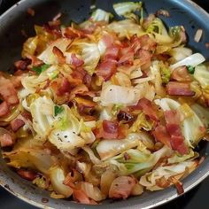 the food is prepared and ready to be cooked in the skillet on the stove