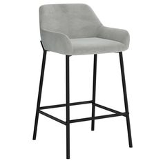 !nspire Baily 26'' Counter Stool Grey/Black Velvet/Metal Rec Room Bar, Grey Counter, Counter Height Stool, Metal Bar Stools, Counter Height Stools, Rec Room, Affordable Furniture, Retail Furniture, Upholstered Seating