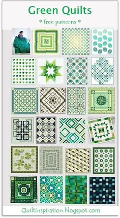 Green Quilts, Indigo Quilt, Irish Chain Quilt, Cross Quilt, Cottage Quilt, Quilting Templates