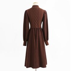 Material: Polyester Fabric: Knitted Size: s, m, l, XL Color: apricot, black, coffee Chic Brown Knit Sweater Dress, Brown Ribbed Midi Sweater Dress, Chic Brown Stretch Sweater Dress, Fitted Brown Knit Sweater Dress, Brown Fitted Knit Sweater Dress, Elegant Brown Fitted Sweater Dress, Casual Knitted Brown Dresses, Casual Brown Knitted Dress, Casual Brown Knee-length Sweater Dress