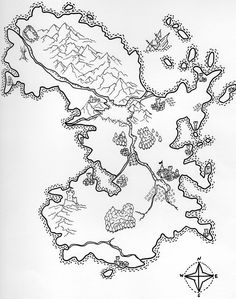 a black and white drawing of a map