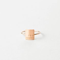 It’s hip to be rectangle. A modern shape that looks great with stacked words, initials or dates. Everyday Engraved Rectangular Ring, Personalized Rectangular Minimalist Ring, Personalized Rectangular Minimalist Rings, Minimalist Personalized Rectangular Rings, Rectangular Ring, Over 60, Gold Material, Real Gold, Rose Gold Ring